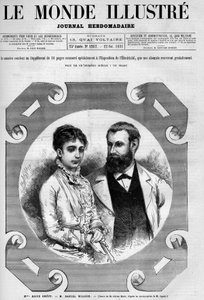 Portrait de Daniel Wilson (1840-1919), homme politique français avec sa femme, Alice Grévy. Gravure d