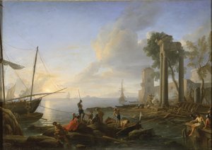 Marina au coucher du soleil, 1726 - Adrien Manglard