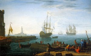 Scène de port méditerranéen