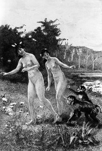 Gravure par Adrien Moreau (1843-1906) illustrant « Candide » de François Marie Arouet dit Voltaire (1694-1778)