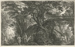 Paysage forestier avec un pont