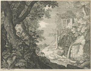 Hommes buvant dans une auberge - Egidius  Sadeler (II)