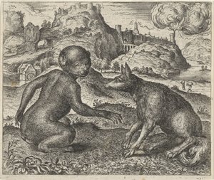 Fable du singe et du renard - Egidius  Sadeler (II)