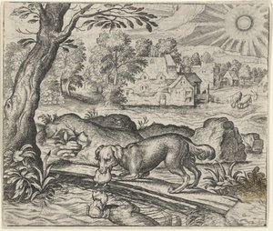 Fable du chien et de son reflet - Egidius  Sadeler (II)