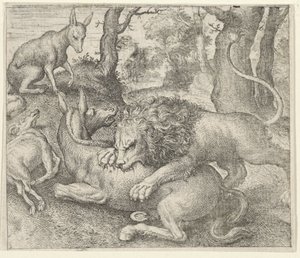 Fable du lion et du renard - Egidius  Sadeler (II)
