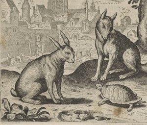 Fable de la tortue et du lièvre - Egidius  Sadeler (II)