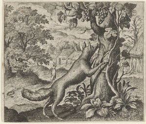 Fable du renard et des raisins - Egidius  Sadeler (II)