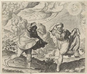 Fable du vent, du soleil et des marcheurs - Egidius  Sadeler (II)