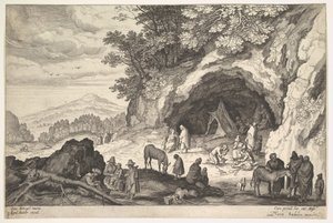 Paysage montagneux avec un groupe de gitans, 1586-1629
