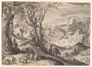 Novembre/Décembre, extrait des Douze Mois - Aegidius Sadeler II