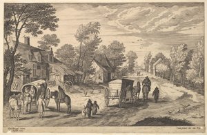 Chemin à travers un village - Aegidius Sadeler II