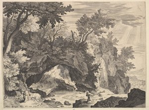 Paysage rocheux avec la stigmatisation de Saint François