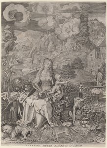 Vierge et Enfant dans un paysage - Aegidius Sadeler II after Albrecht Dürer