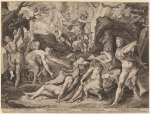Diane surprise par Actéon - Aegidius Sadeler II after Joseph Heintz the Elder