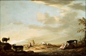 Paysage avec bétail et personnages - Aelbert Cuyp