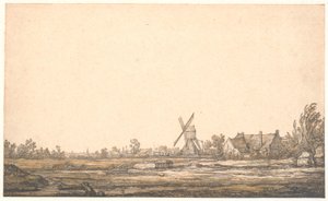 Paysage avec un moulin