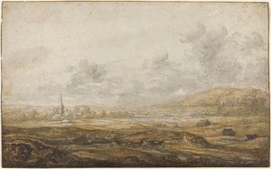 Paysage panoramique le long du Rhin - Aelbert Cuyp
