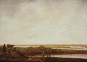 Paysage panoramique avec bergers