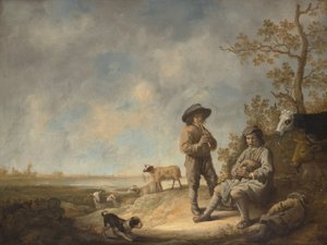 Bergers jouant de la flûte, vers 1643-44 - Aelbert Cuyp