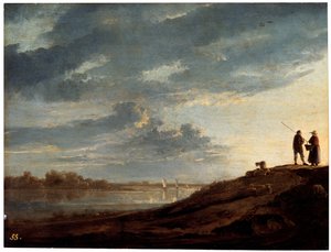 Coucher de soleil sur la rivière, années 1650
