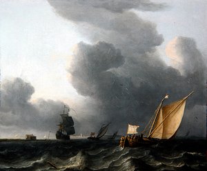 Deux Smalschips Néerlandais et un Navire de Guerre - Aernout Smit