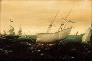 Un navire hollandais au près, c.1610 - Aert Anthonisz