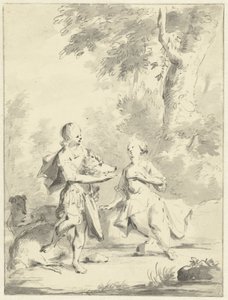 Méléagre donne la tête du sanglier de Calydon à Atalante - Aert Schouman