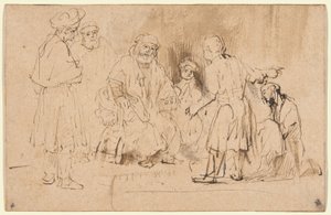Jacob montrant le manteau taché de sang de Joseph - Aernt de Gelder