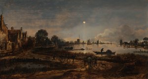 Vue de rivière au clair de lune - Aert van der Neer
