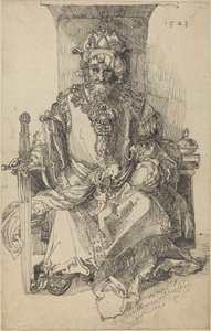 Un souverain oriental assis sur son trône - After Albrecht Dürer