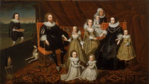 Portrait de Sir Thomas Lucy et sa famille - After Cornelius Johnson