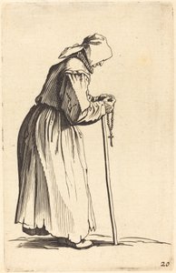 Mendiante avec chapelet - After Jacques Callot
