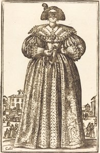 Femme noble masquée - After Jacques Callot