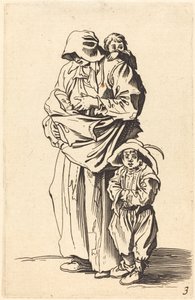 Mère et trois enfants - After Jacques Callot
