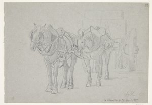 Chariot attelé de deux chevaux - Agnes Lunn