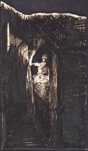 Femme dans une alcôve