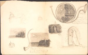 Feuille de Croquis avec Divers Motifs et Notes - Agnes Slott Møller