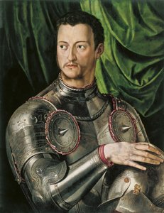 Portrait du Grand-Duc de Toscane Cosimo I de Medici, 1519-1574, en armure - Agnolo Bronzino