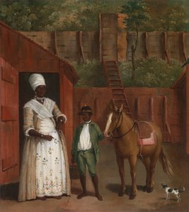 Une mère avec son fils et un poney - Agostino Brunias
