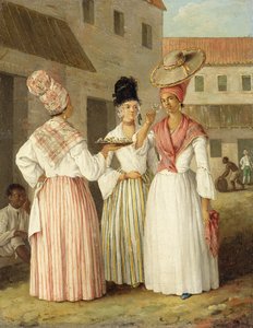 Une marchande de fleurs antillaise et deux autres femmes libres de couleur, vers 1769 - Agostino Brunias