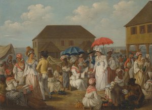 Marché aux tissus, Dominique - Agostino Brunias