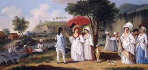 Femmes mulâtres sur les rives de la rivière Roseau, Dominique