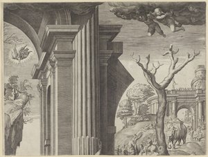 Adoration des mages (partie en haut à droite) - Agostino Carracci