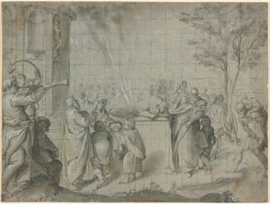 Le Sacrifice de Pélias à Neptune - Agostino Carracci