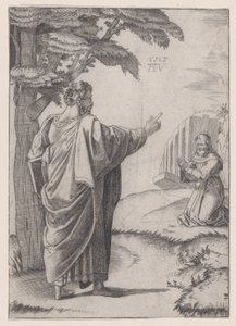 Saint Paul et le Frère Franciscain, daté 1517 - Agostino Veneziano