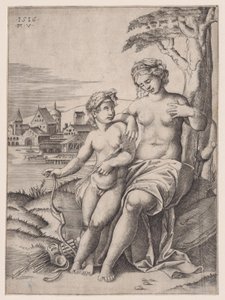 Vénus et Éros - Agostino Veneziano