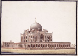 Le Tombeau de Humayun, vers 1820 - Agra School