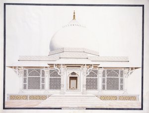 Le tombeau en marbre blanc de Seliem Chistie, c. 1815 - Agra School