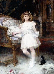 Portrait de Janine Potin avec un chaton, 1904 - Aimé Nicolas Morot