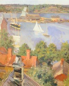 Port nord, Helsinki par Akseli Gallen-Kallela, Finlande 19e siècle (détail)